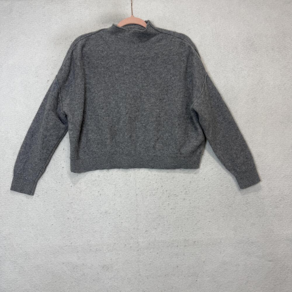 Pilcro Sweater Womens Small Gray Mock Neck 100% Cashmere Knit Pullover